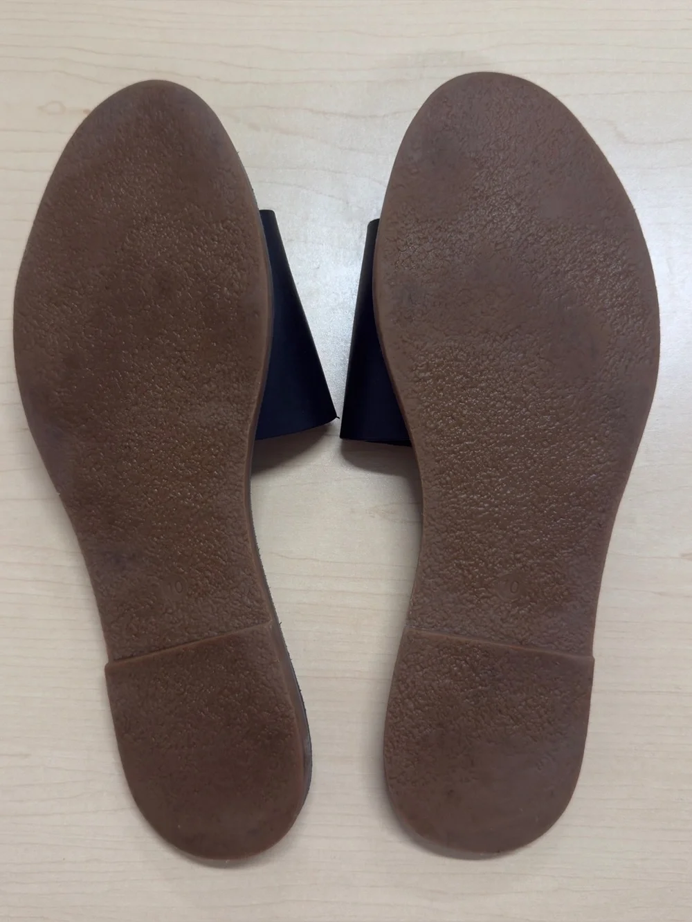 Madewell The Boardwalk Post Slide Sandals Black Leather Size 10
